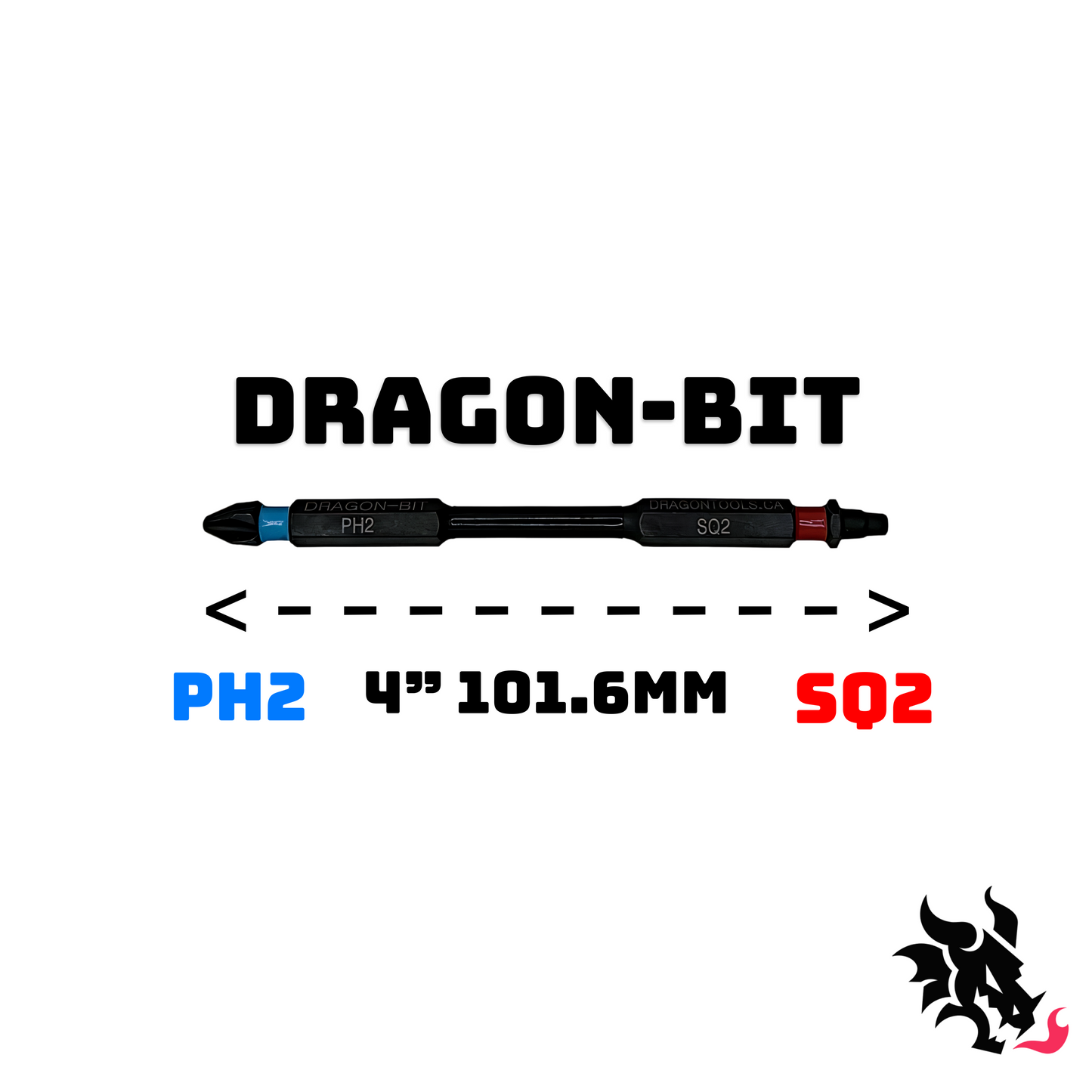 Dragon-BIT  SQ2+PH2 Double Ended Impact Bit